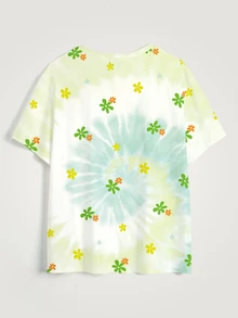 SCOOBY-DOO X SHEIN DOO 大尺碼女款字母花卉印花圓領短袖休閒T恤 - 白色 - 查看 5