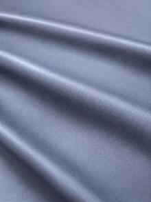 Zerodot Women Steel Blue Satin Flared Pleated Long Elegant Dress Party Going Out Fall Pre Fall - Blue - View 7