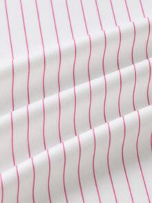 SHEIN | PAW Patrol Young Girl Cartoon Pattern Print Striped Short Sleeve Dress - White - View 7