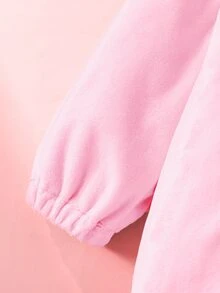 SHEIN Newborn Cute Funny Crystal Plush 3D Dinosaur Shaped Romper With Long Sleeve And Pants Fall Winter - Baby Pink - View 7