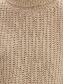 MUSEYN Cream Chunky Knit High Neck Sweater Cosy Versatile Everyday Casual Fall - Cream - View 6