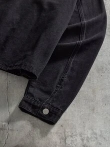 AXEPEAK Atasan Lengan Panjang Pria Warna Hitam Pudar - Hitam - View 4