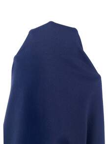 Aloruh Early Autumn Deep V-Neck Back To School Mid-Sleeve Fitted T-Shirt - Navy Blue - View 8