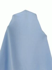 Aloruh Early Autumn Deep V-Neck Back To School Mid-Sleeve Fitted T-Shirt - Baby Blue - View 8