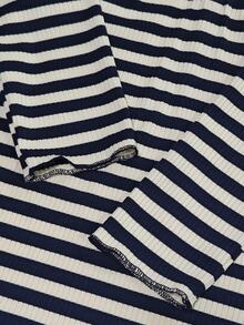 IslaSuriya Striped Contrast Lace V-Neck Long Sleeve Top - Multicolor - View 5