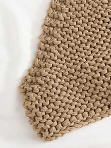 SHEIN WYWH Tie Back Crop Knit Top - Khaki - View 7