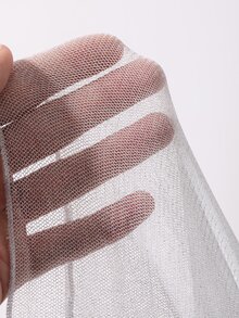 FRIFUL Women's Mesh Turtleneck Sheer Top, Layering Piece For Autumn - White - View 6