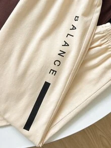Cozy Pixies 小男孩字母印花圓領短袖T恤與休閒長褲 3套6件組 - 藍色 - 查看 6