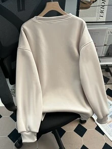 SHEIN Franclia Women's Holiday Vacation Leopard Print Bow Long Sleeve Casual Sweatshirt - Apricot - View 2