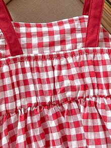 Cozy Pixies 2pcs Baby Girl Strawberry Print Contrast Color Suspender Dress & Hat Set - Red - View 4