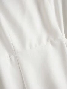Rosivaux 女士休闲简约短袖方领连体裤，适合日常外出和居家穿着 - 白色 - 查看 6