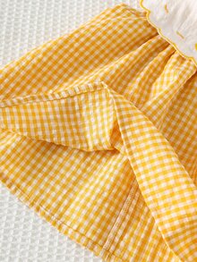 Cozy Pixies Newborn Baby Girl Cartoon Duck Pattern Contrast Color Round Neck Sleeveless Dress - Yellow - View 7