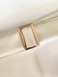 Rosivaux Women's New Metal Buckle Waist Belt Decor Casual Minimalist Wide Leg Pants - Beige - View 8