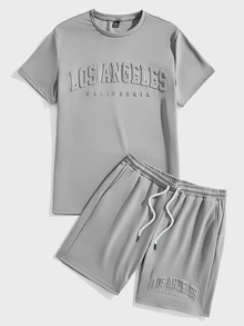 Manfinity Joysei 2pcs Grey Standard Size Men's Knit Set - Grey - View 5