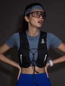 Exploreva Exploreva Women's Colorblock Casual Versatile Daily Outdoor Vest - Black - View 4