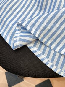 Daypath Men's Stripe Printed Patch Pocket Front Button Casual Short Sleeve Shirt - Blue - View 8