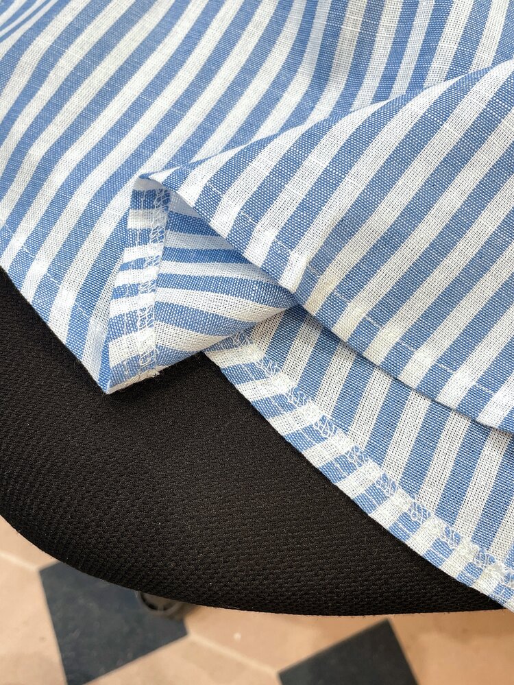 Daypath Men's Stripe Printed Patch Pocket Front Button Casual Short Sleeve Shirt - Blue - View 8