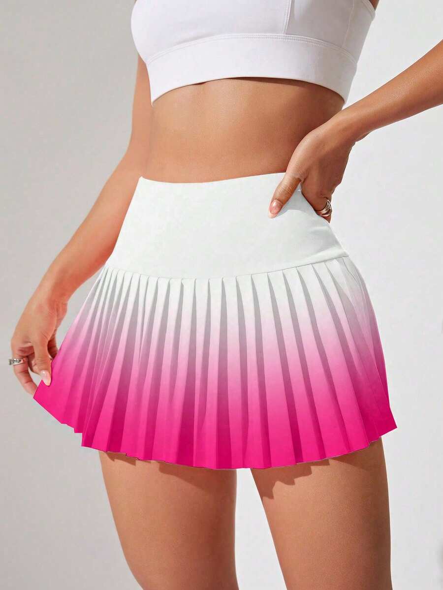 CourtClass CourtClass Women's Gradient Pleated Skort For Sportstennis Skirt