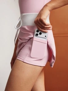 CourtClass Women's Colorblock Short Sleeve Top And Skort Casual Athleisure Daily Sports Set Workout Tennis Pink And White Summer - Multicolor - View 8