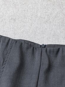 Rosivaux 时尚简约都市春夏修身灰色高腰短裤，日常通勤约会浪漫女士短裤，水泥灰女式短裤，复古风格商务休闲女士教师短裤，服装 A E - 灰色 - 查看 6