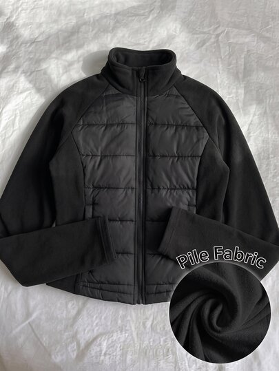 Teen Girls Black Winter Coats Winter Clothes,Casual, Comfortable,Knit,Minimalist Fitted Keep Warm Squishy Keep Warm Zipper Fleece Winter Clothes