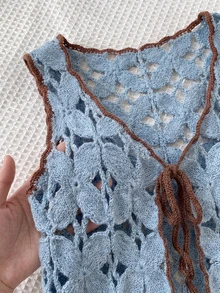 Comfortcana Atasan Tank Top Gaya Korea Serbaguna Ukuran Plus, Gaya Seksi Musim Semi Musim Panas, Atasan Cardigan Rajut Berongga Tanpa Lengan - MultiWarna - View 4