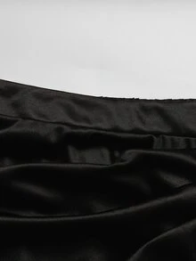 GlowEve CURVE Women's Plus Size Solid Color Pleated Fashion Design Sexy Skirt - Black - View 7