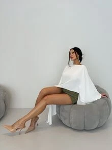 Shopreo 新款秋季优雅休闲女式纯色不对称下摆宽松长袖上衣,白色,适合各种场合,包括奢华舞会、聚会、宴会、低调奢华、闪耀夺目的节日派对、锐舞音乐节、郊游、度假、户外度假、婚礼季、宴会派对、新年派对、亮片派对、晚宴、情人节约会等,适合春夏穿着。 - 白色 - 查看 6