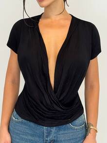 Shopreo Women Tank Tops & Camis - Hitam - View 4