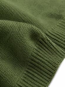 Hotletica Sweater Rajut Wanita Model Pullover Leher Tinggi Warna Polos Premium untuk Musim Gugur/Dingin, Model Halter Neck, Pakaian Rajut yang Indah dan Unik - Hijau Tentara - View 6