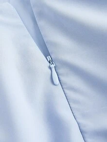 SHEIN MOD 加大码蓝色细肩带连衣裙，后背蝴蝶结装饰，正式活动礼服，女式蓝色露背蝴蝶结长裙，夏季蓝色连衣裙，毕业礼服，女士早午餐服装，飘逸连衣裙，紧身胸衣连衣裙 - 藍色 - 查看 9