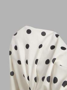 SHEIN MOD Gaun Mini Halter Motif Polkadot Wanita - Aprikot - View 10