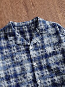 SWAVVY Men's 2 In 1 Plaid Long Sleeve Single-Breasted Casual Shirt - Blue - View 2