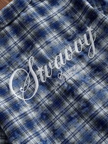SWAVVY Men's 2 In 1 Plaid Long Sleeve Single-Breasted Casual Shirt - Blue - View 3