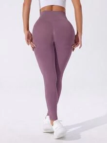 Slayform Slayform Seamless High Elasticity Sports Leggings - Red Violet - View 7