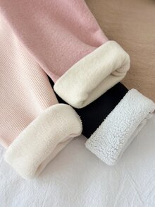 SHEIN 2件裝女嬰純色高領保暖內裡上衣 - 彩色 - 查看 4