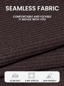 Slayform Slayform Women's Solid Color Backless Elastic Seamless Sports Jumpsuit, Summer - Brown - View 11