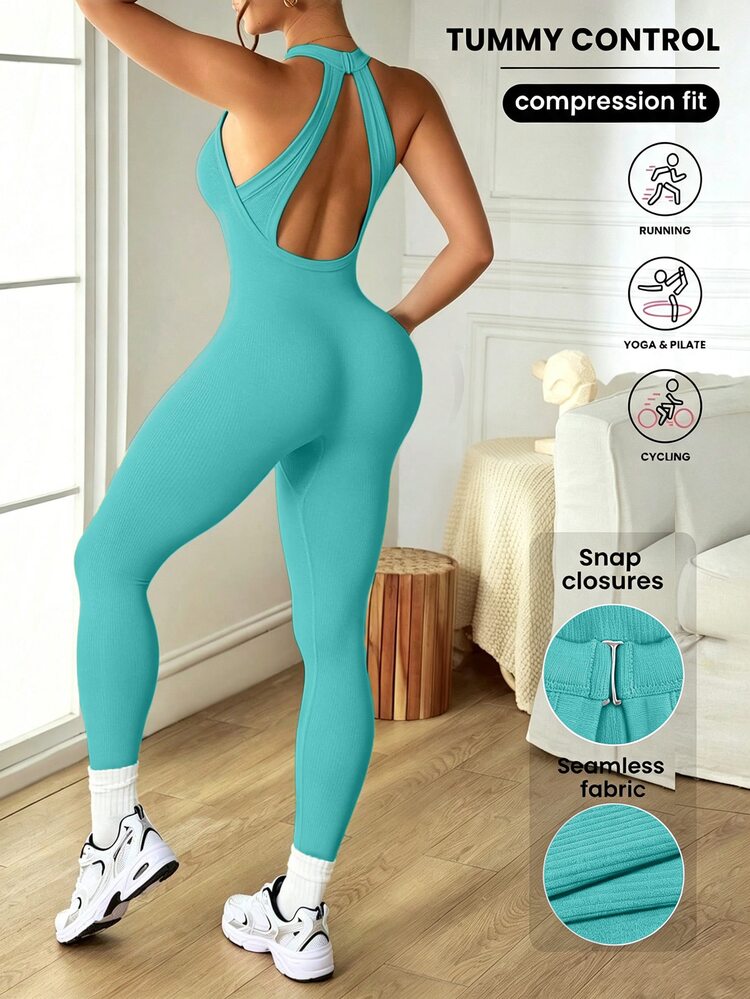 Slayform Áo liên quần Thể thao Nữ - Màu xanh Bạc hà - Xem 9