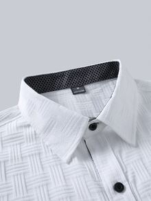 Manfinity Mode Men's Formal Casual Streetwear Versatile Commute Striped  Patchwork Long Sleeve Shirt - White - View 4