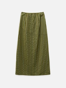 Nöista 2 Pieces Outfit For The Fall Winter Season, In Atumn Colors, Smocked Shirt On The Waist And Straight Skirt, Perfect Look For Back To School. - Green - View 12
