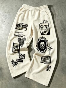 IslaSuriya 男士休閒長褲萬聖節印花圖案日常休閒時尚休閒運動褲適合日常穿著與節日 - 彩色 - 查看 1