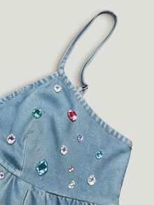 Zavorell Women's Colorful Rhinestone Print Casual Pleated Camisole Top - Multicolor - View 4