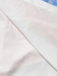 SHEIN MOD 大尺碼女款 2 合 1 黑色收腰長袖荷葉邊西裝外套，秋季外套，半正式洋裝，新年穿搭，商務休閒 - 藍白色 - 查看 8