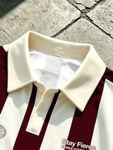Manfinity EMRG Men's Summer Casual Colorblock Striped Polo Shirt - Multicolor - View 6