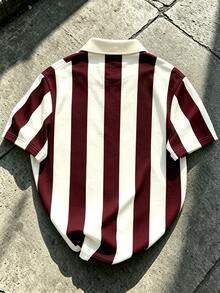 Manfinity EMRG Men's Summer Casual Colorblock Striped Polo Shirt - Multicolor - View 2