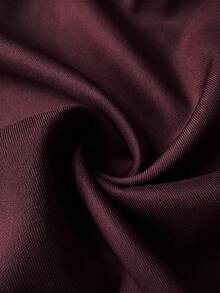 Elenzga Plus Size Women's New Elegant Spring/Summer 2-Piece Set, Ruffle Tie Blouse Long Sleeve Shirt Cardigan, Flared Skirt, Business Casual Commute Outfit, Refined Graceful Dignified Solid Color Apricot Suit - Red Violet - View 8