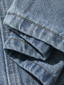 Dazy Plus Vintage Washed Grey Denim Long Straight Leg Jeans, Versatile All-Season - Light Wash - View 7