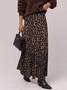 Freevana Women's Vintage Bohemian Leopard Print Skirt - Brown - View 6