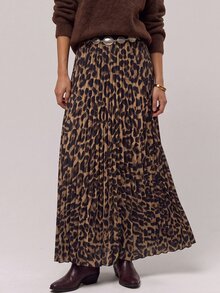 Freevana Women's Vintage Bohemian Leopard Print Skirt - Brown - View 1