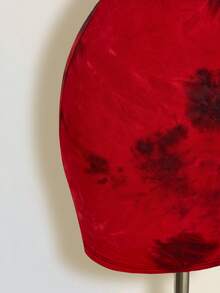 SHEIN ICON Tie-Neck Bodycon Backless Tie-Dye Mini Dress ,Summer Dress - Burgundy - View 6